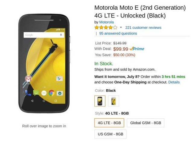 Fotografía - [Offre Alerte] 2nd Gen Moto E 3G et LTE modèles actuellement Juste $ 90- 100 $ sur Amazon (30 à 50 $ Off)